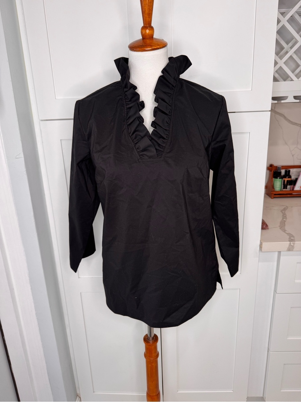 HINSON WU Black Helena Blouse 3/4 Length Sleeves Women’s Size Small